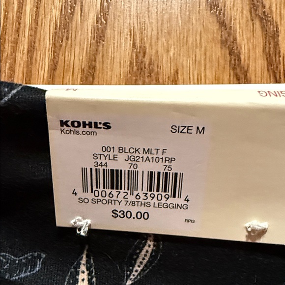 Kohl's Women's Black Floral Leggings - Picture 2 of 6